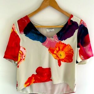 Babaton. Short sleeve, floral print, blouse. XS